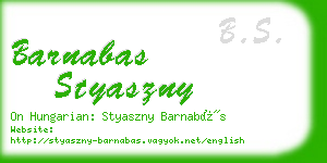 barnabas styaszny business card